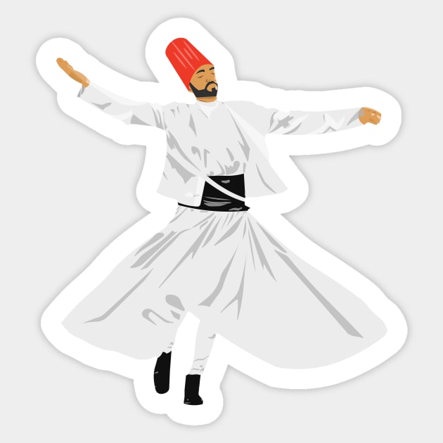 Sufi Dervish Whirling Art Sticker by boholoc0